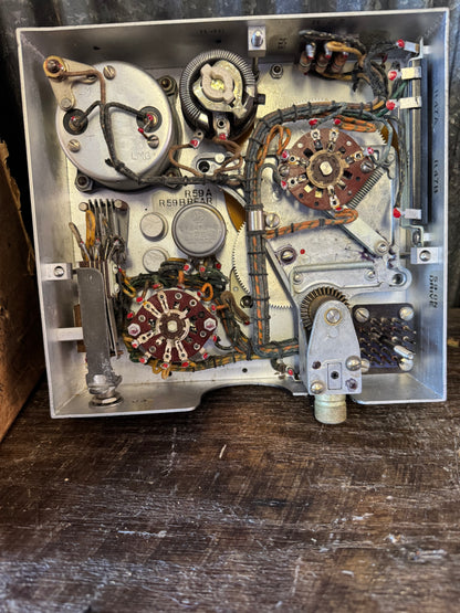 Original WWII U.S. Army Air Corps Radio Direction Finding (RDF) setup, used in aircraft for navigation and signal tracking.