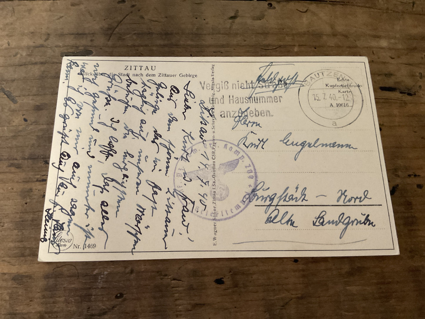 WWII German Engelmann Family Feldpost & Postcard Archive-Burgstadt Saxony 1940-1942-Military Unit Stamps