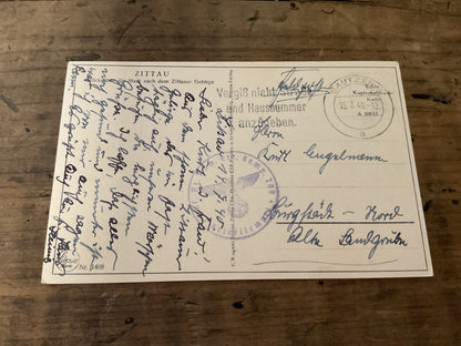 WWII German Engelmann Family Feldpost & Postcard Archive-Burgstadt Saxony 1940-1942-Military Unit Stamps
