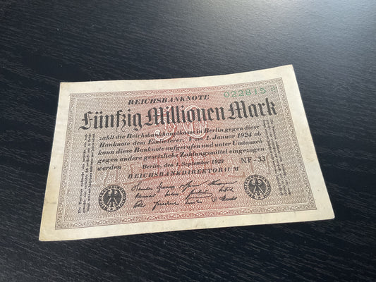 German 50 Million Mark Reichsbanknote 1923