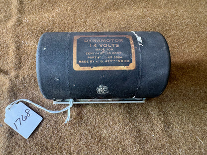 Zenith Radio Corp. 14 Volt Dynamotor KS-5964 Military Radio Power Supply by A.G. Redmond Co.