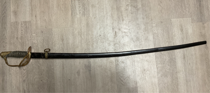 Antique U.S.Officer’s Saber Sword-Dehn & Co Baltimore-Etched Blade With Scabbard