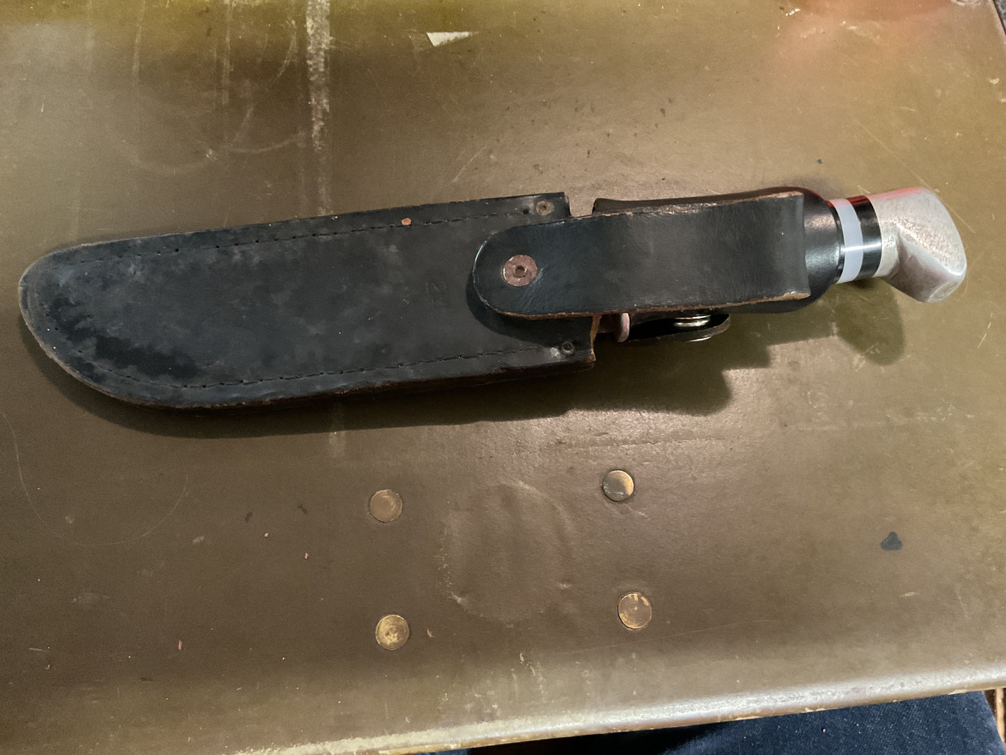 WWII Theatre  Knife Black White & Clear Handle