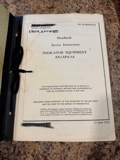 U.S. Air Force AN/APA-5A Indicator Equipment Service Manual – 1952