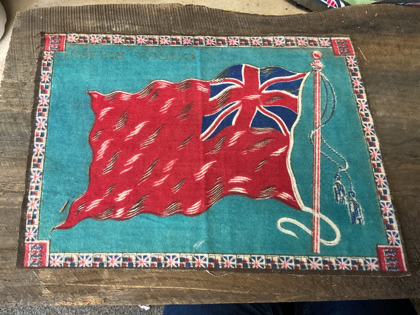 WWI Tobacco Felt Flag (approx 11x8)