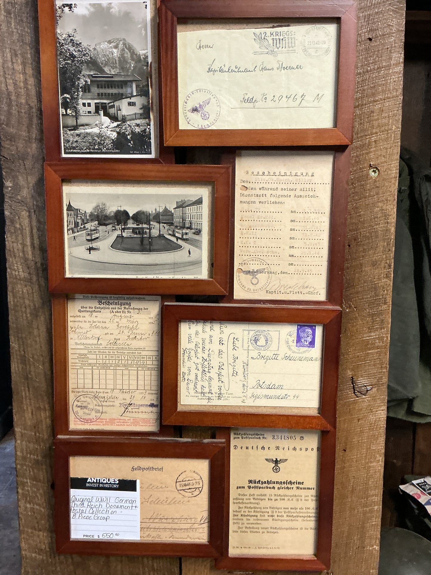 Original WWII German Third Reich Document & Postal Collection-8 Piece Group