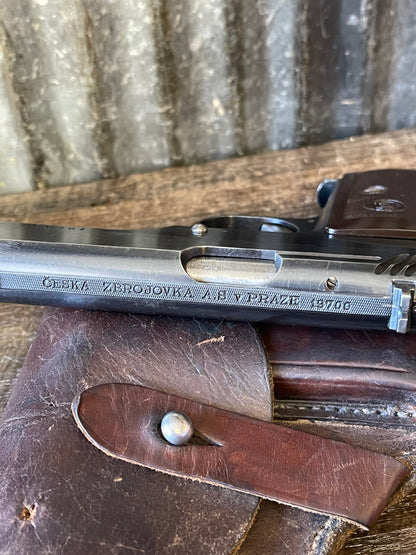 WWII German-Occupation CZ 27 / vz. 27 – DR Marked – Serial No. 19700 – Matching Numbers – Waffenamt Barrel – Original Holster, 2 Magazines & Two U.S. Bring-Back Certificates