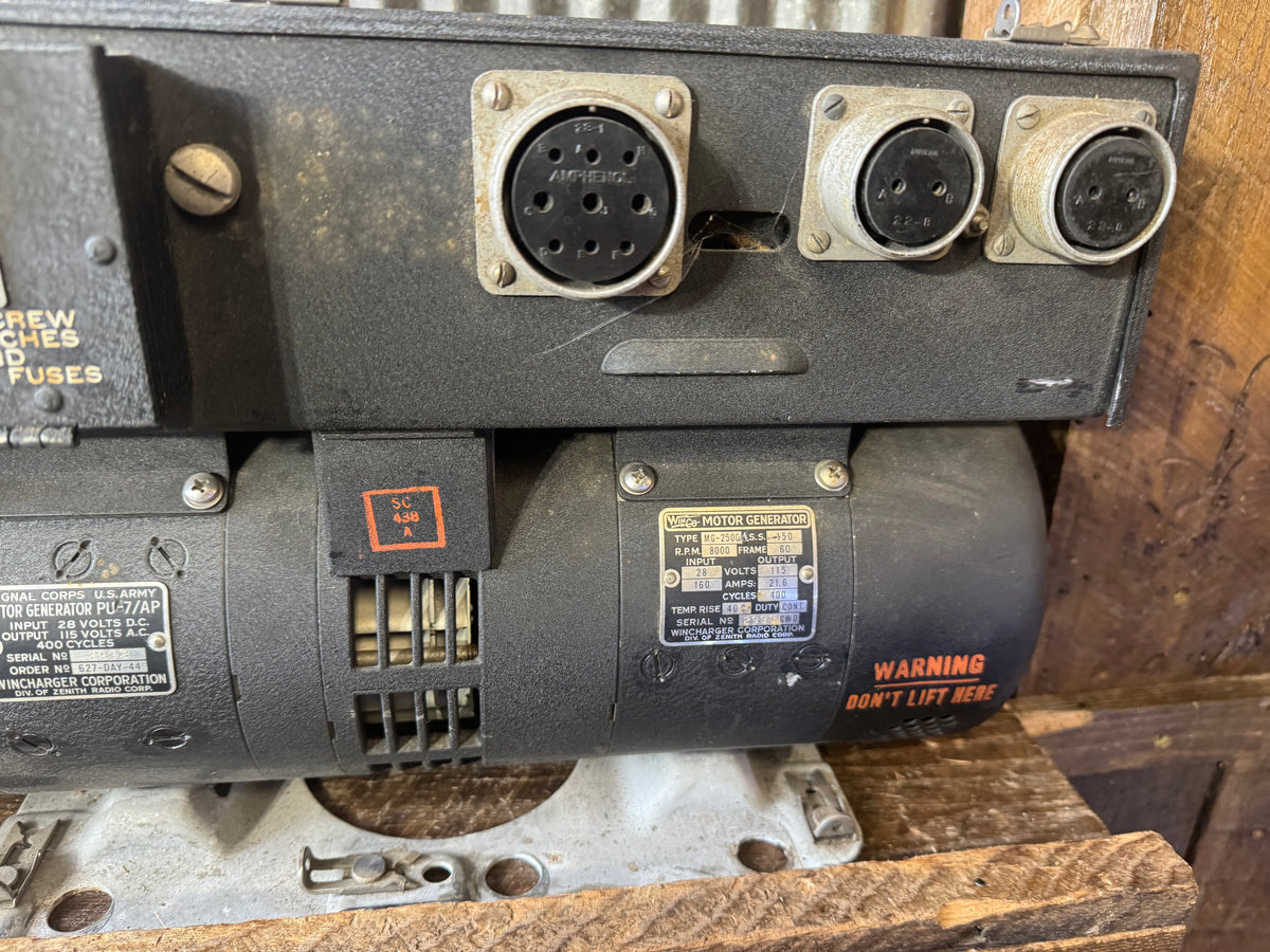 WWII B-29 Aircraft PU-7/AP Motor Generator – Wincharger / Zenith – U.S. Army Signal Corps