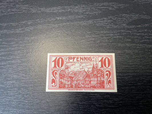 German 1921 WINSEN 10 Pnennig Notgeld Banknote