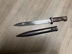 Vintage Military Mauser-Pattern Bayonet w/ Steel Scabbard-Scabbard #3922