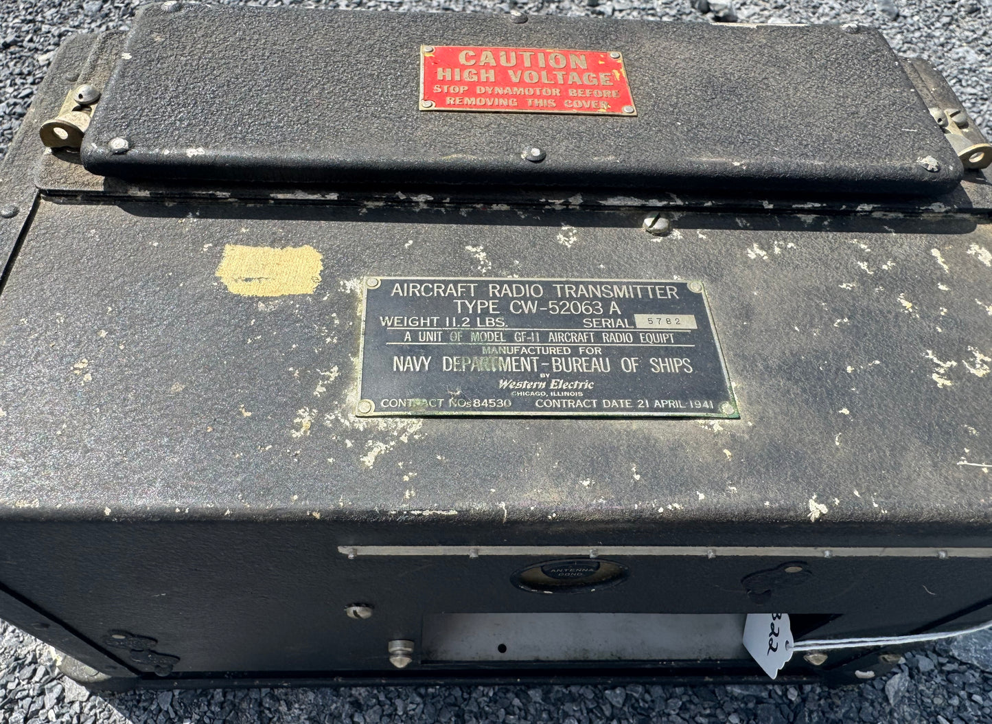WWII U.S. Navy GF-11 Aircraft Radio Transmitter CW-52063-A – Western Electric 1941