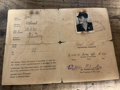 1947 U.S. Army Occupation of Germany 793rd Military Police Battalion “Eagle Youth Club” Membership Card-Named with Photograph