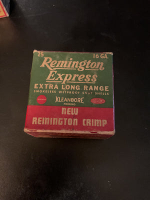 Vintage Remington Express Extra Long Range 16 Gauge Shot Shells — Full Box of 25