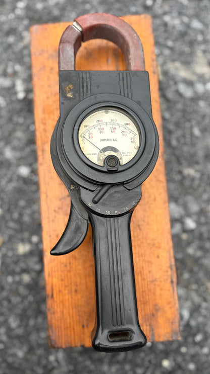 Vintage Weston Model 633 Prong Ammeter w/ Original Wood Case