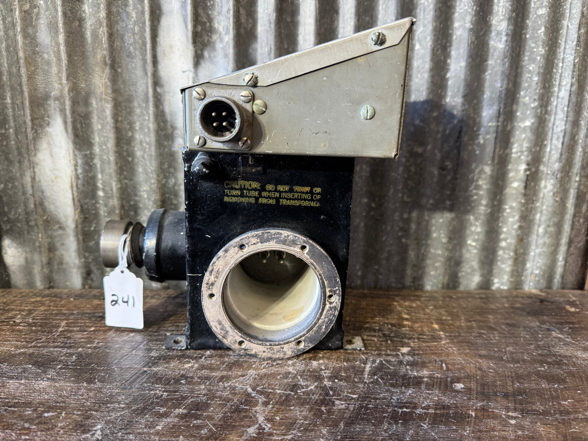 Vintage Tube Transformer Assembly with Ceramic Socket – Black Metal Housing