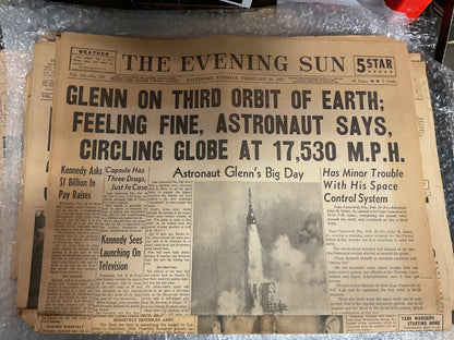The Evening Sun Feb 20, 1962 “Third Orbit”