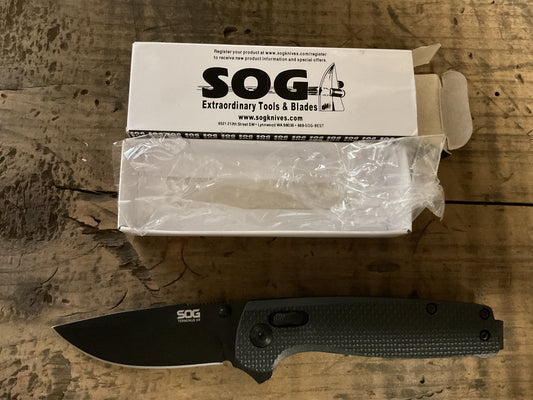 SOG Cryo Assisted Folding Knife Black TiNi Blade Stainless Handle Frame Lock w/ Box