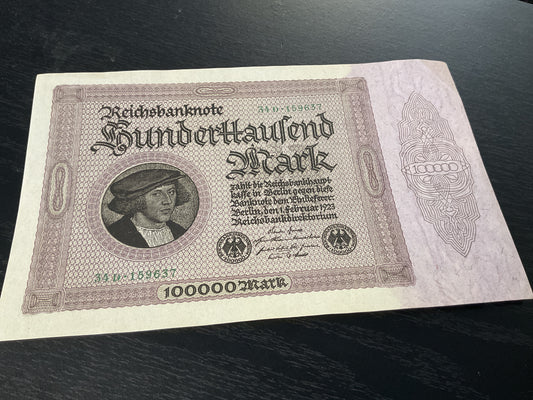 German 100,000 Mark Reichsbanknote 1923