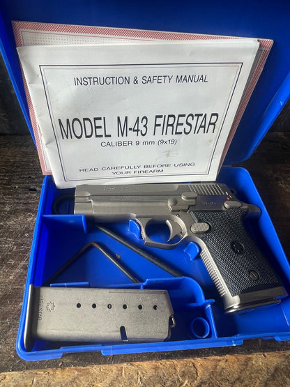Star Firestar M43 9mm Stainless – Original Box, Papers & 2 Magazines – Excellent Condition