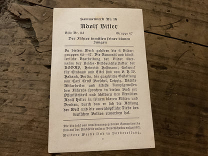 1936 German “Sammelwerk Nr.15-“Adolf Hitler” Cigarette Album Photo-Bild. Nr. 141 Gruppe 67-Hitler w/ Kriegsmarine Sailors