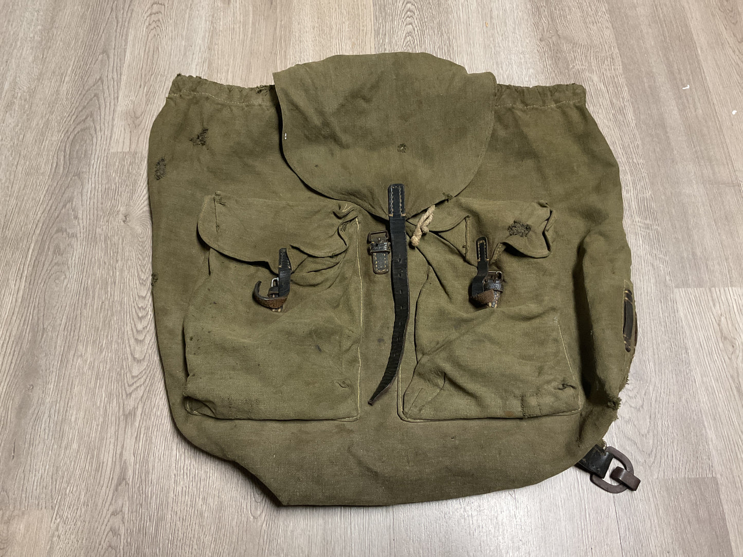 WWII German Wehrmacht RBNr. Marked Canvas Clothing & Equipment Bag-Missing Shoulder Straps-Late War Era-1943-1945