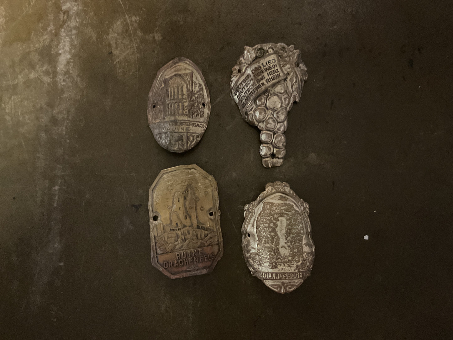 Antique German Travel Souvenir Badges Lot Cologne Cathedral Drachenfels Rhine