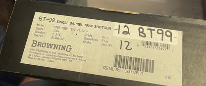 Browning BT-99 Grade I Trap Shotgun – 12 Gauge – 32” Barrel – Original Box
