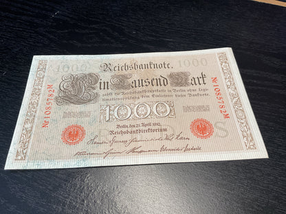 German 1000 Mar Reichsbanknote 1910