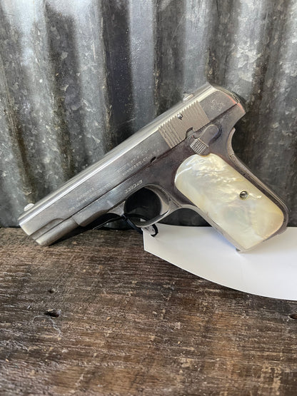 Colt Model 1903 Pocket Hammerless Semi-Automatic Pistol – .32 ACP – Nickel Finish with Pearl Grips