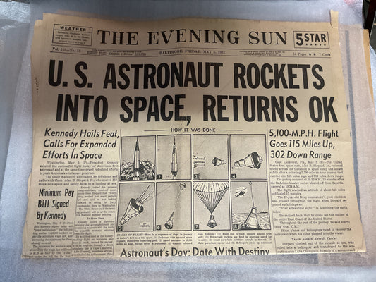 The Evening Sun May 5, 1961 “Rockets to Space”