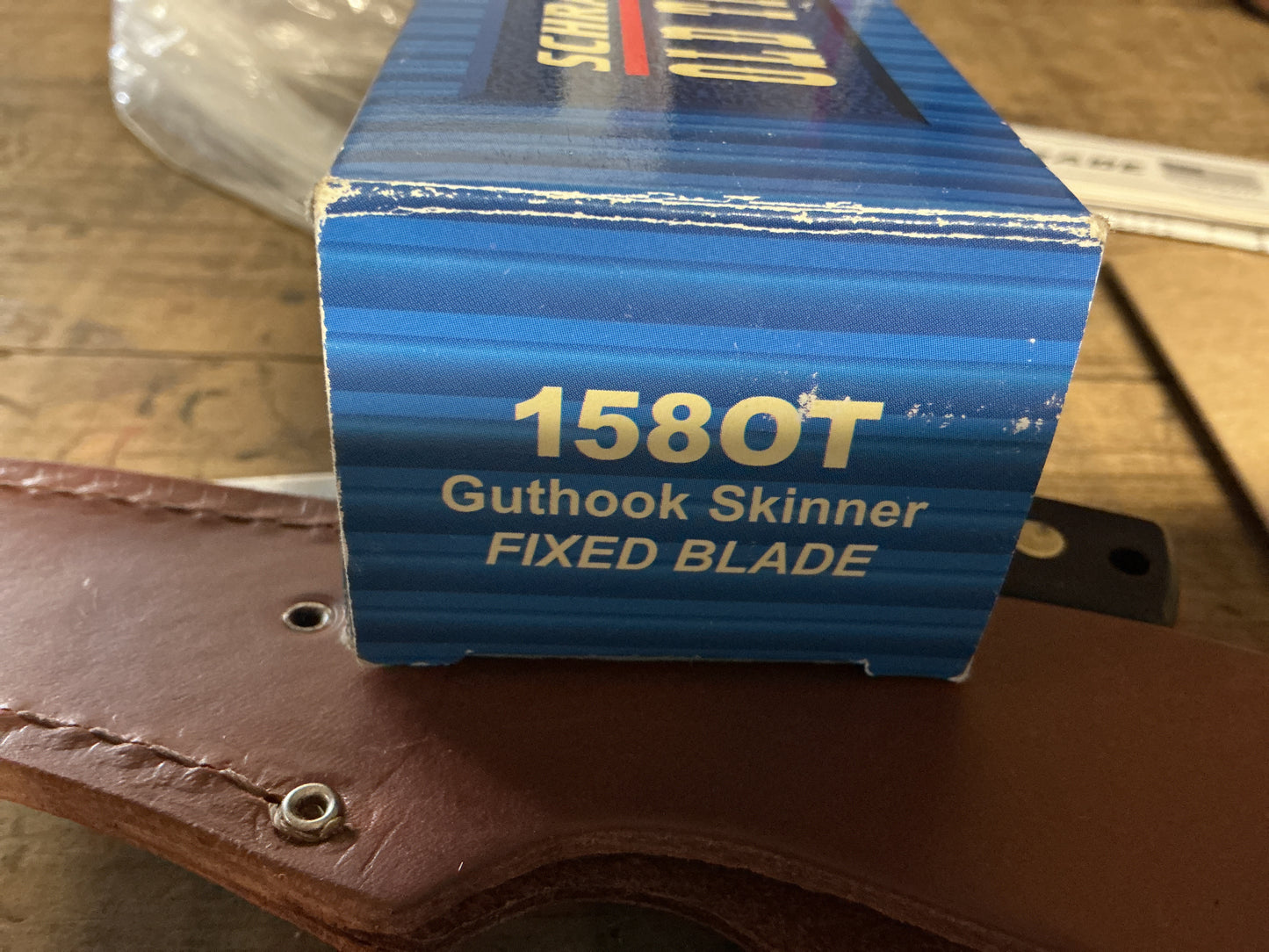 Schroeder Old Timer 158OT-Guthook Skinner Fixed Blade Knife w/ Sheath-New in Box