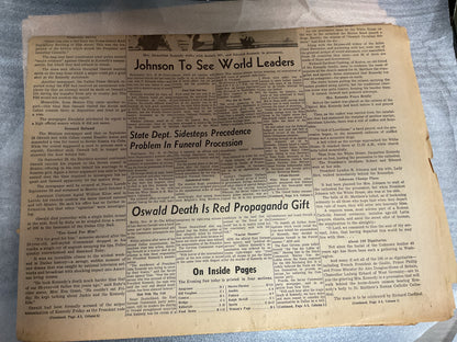 The Evening Sun Nov 25, 1963 “Tribute to Kennedy”