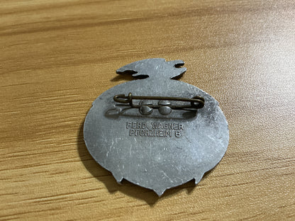 Original German Maritime Day Commemorative Badge-Maker Marked: Ferd.Wagner