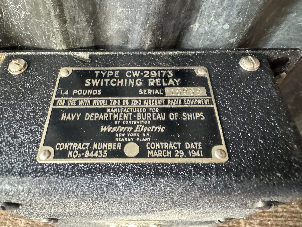WWII U.S. Navy Western Electric CW-29173 Switching Relay – ZB-2/ZB-3 Aircraft Radio
