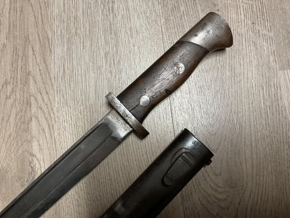 Vintage Military Mauser-Pattern Bayonet w/ Steel Scabbard-Scabbard #3922