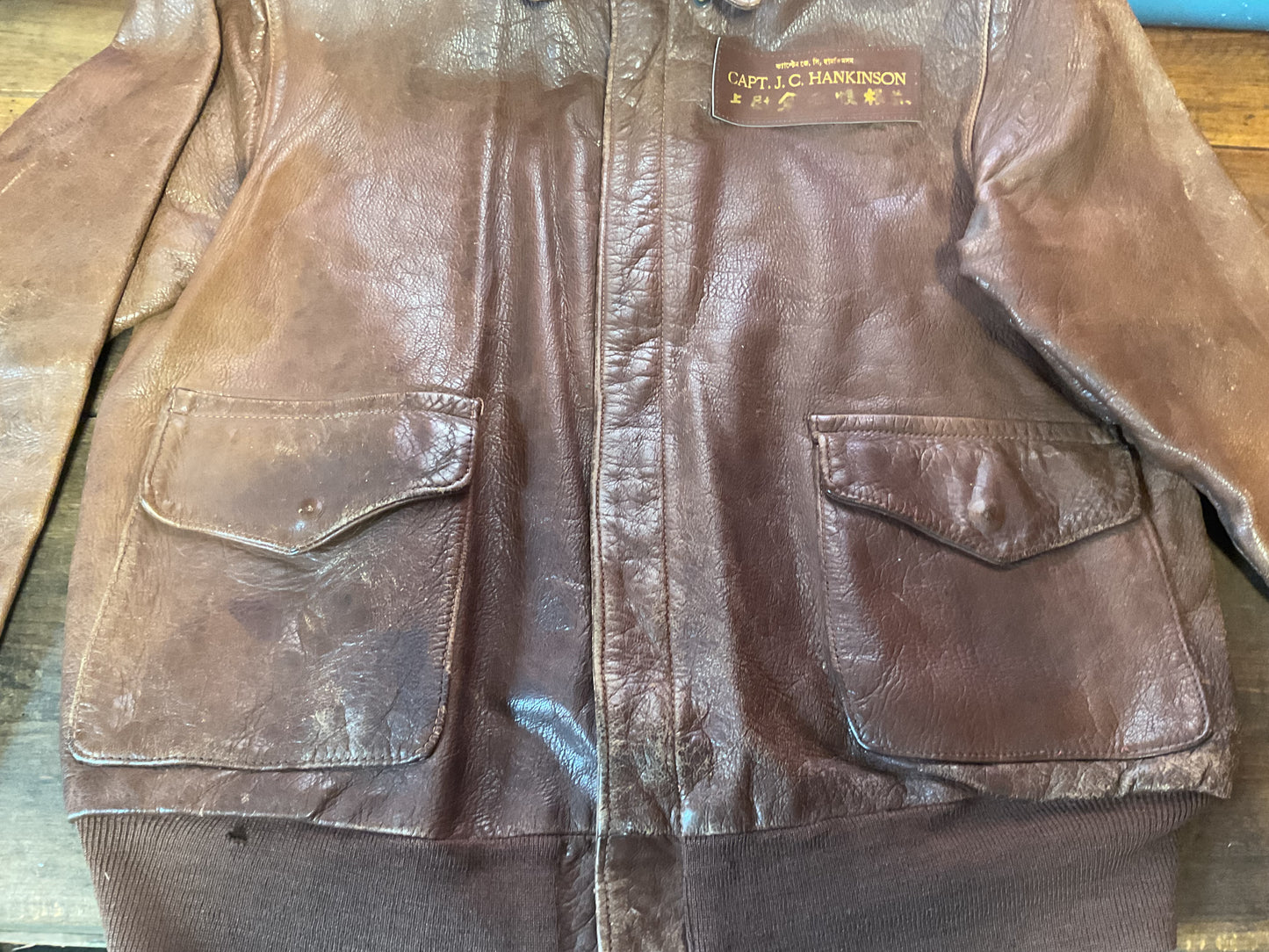 US A-2 Flight Jacket-Original-WWII-Captain Hankinson