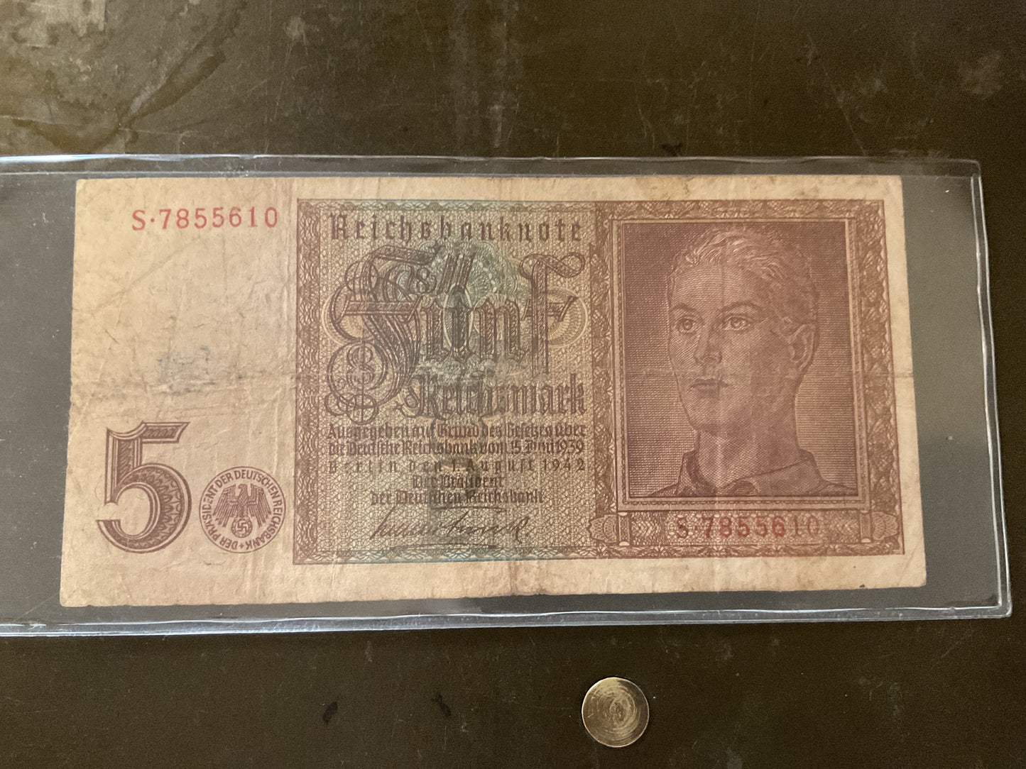 WWII Era Germany 5 Reichsmark Banknote