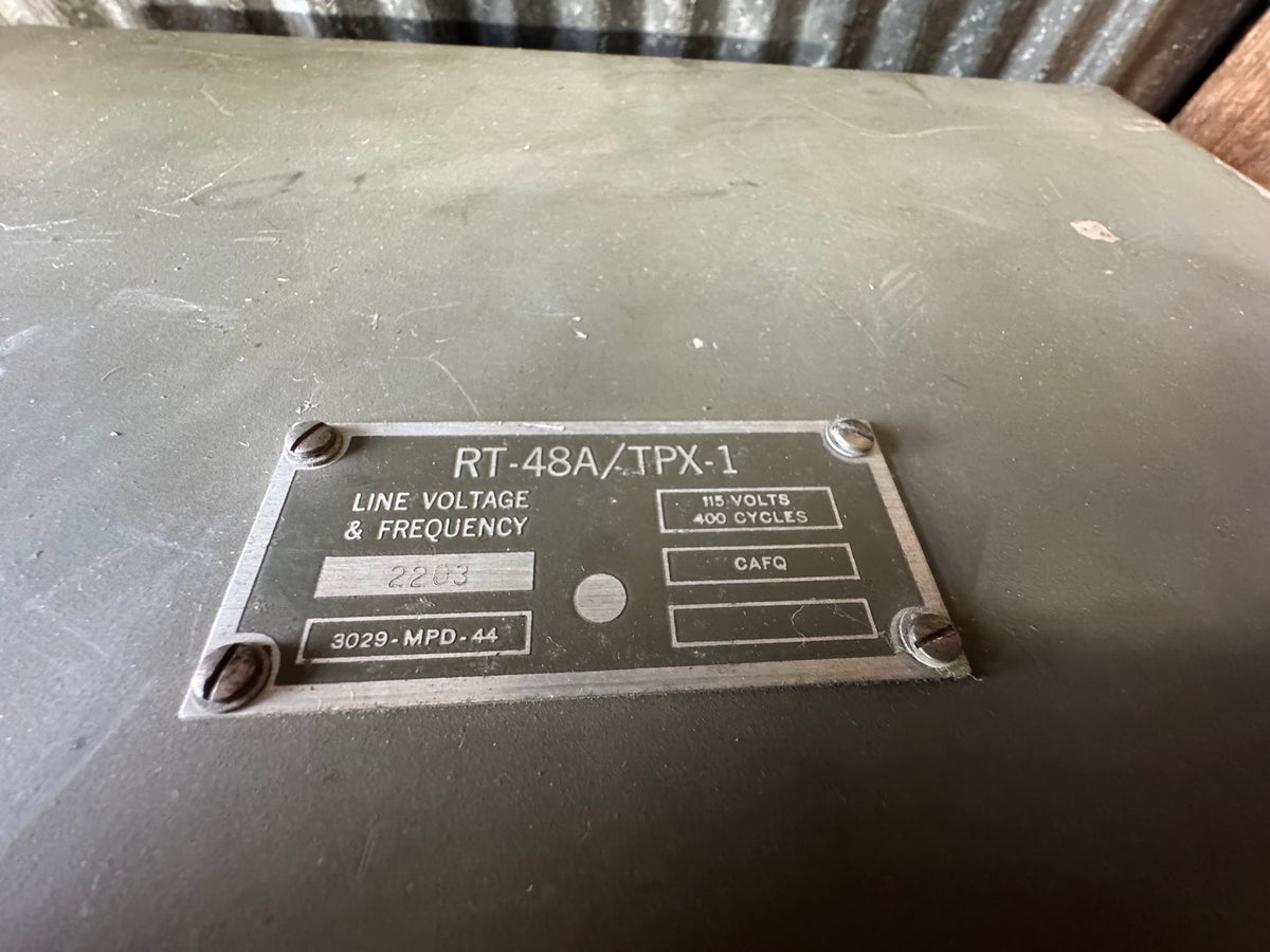 WWII U.S. Military RT-48A/TPX-1 IFF Radar Transmitter-Receiver with Case & Schematic