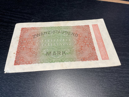German 20,000 Mark Reichsbanknote