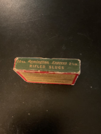 Vintage Remington Express 20 Gauge Rifled Slugs — Full Box of 5