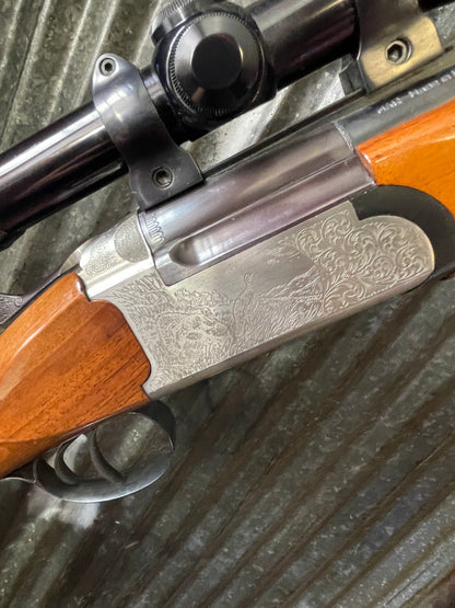 Italian Combination Gun – 12 Gauge Over .222 Remington – Arms Sport Import – Burris Scope