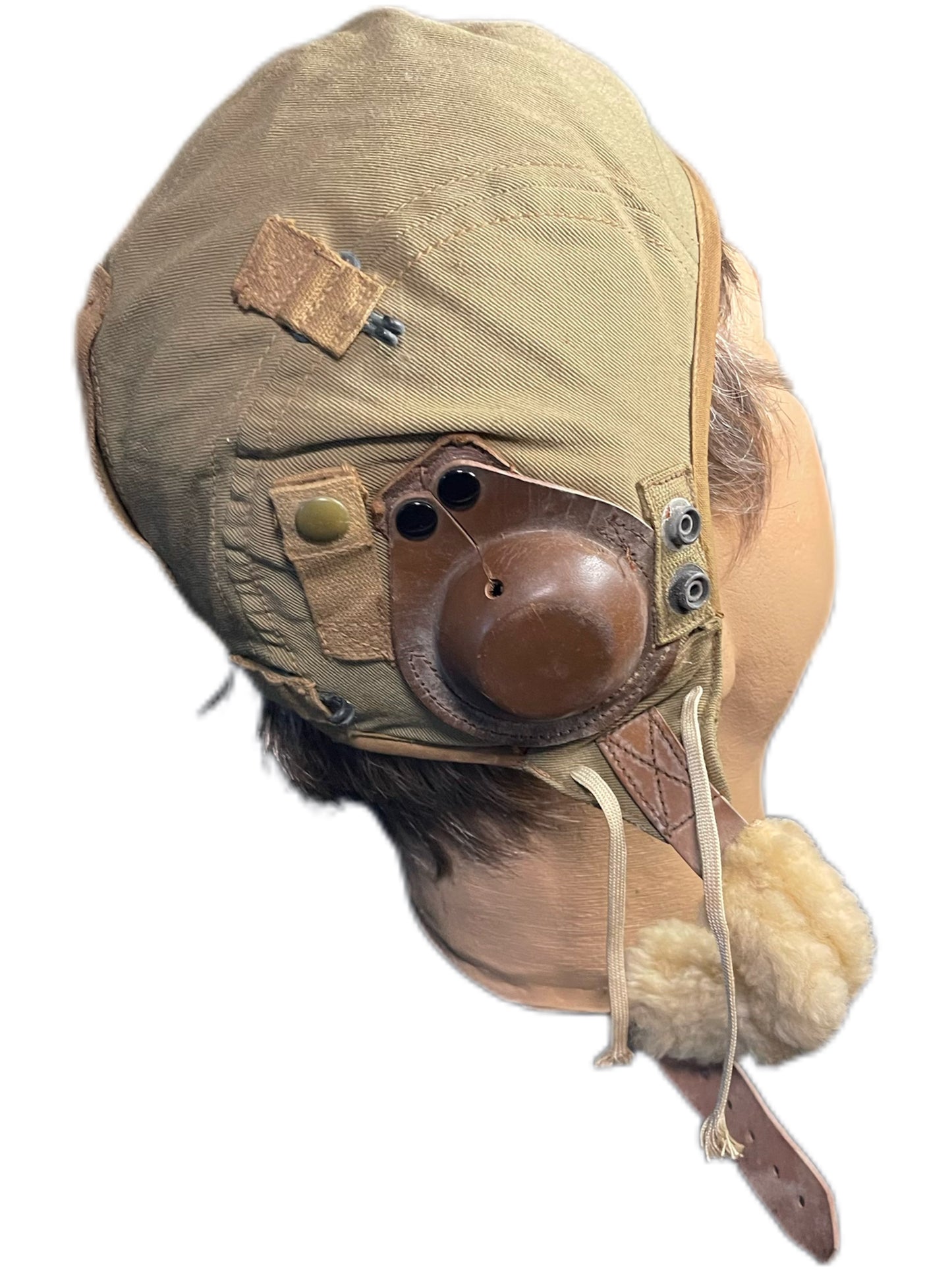 Authentic WWII U.S. Army Air Forces Type A-9 Summer Flight Helmet
