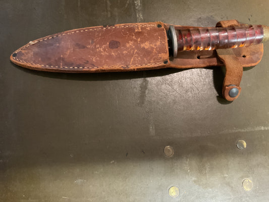 WWII Theatre Knife with Red & Clear Handle