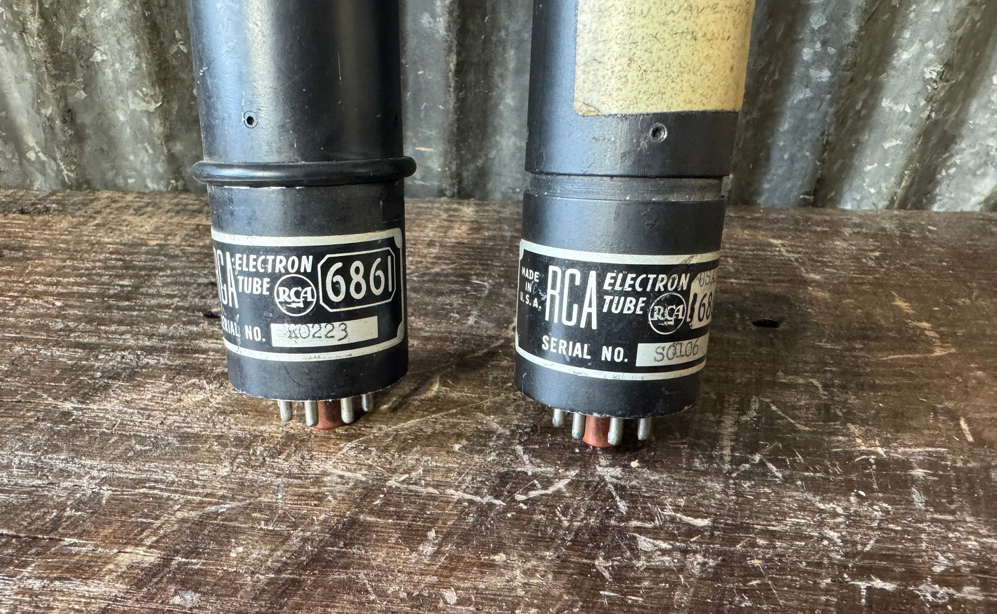Pair of RCA 6861 Electron Tubes – Military Radar/Microwave Components