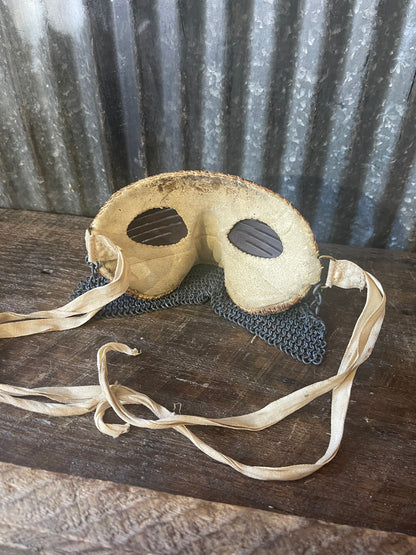 WWI British Tank Crew “Splatter Mask” – Leather & Chainmail – Original Royal Tank Corps