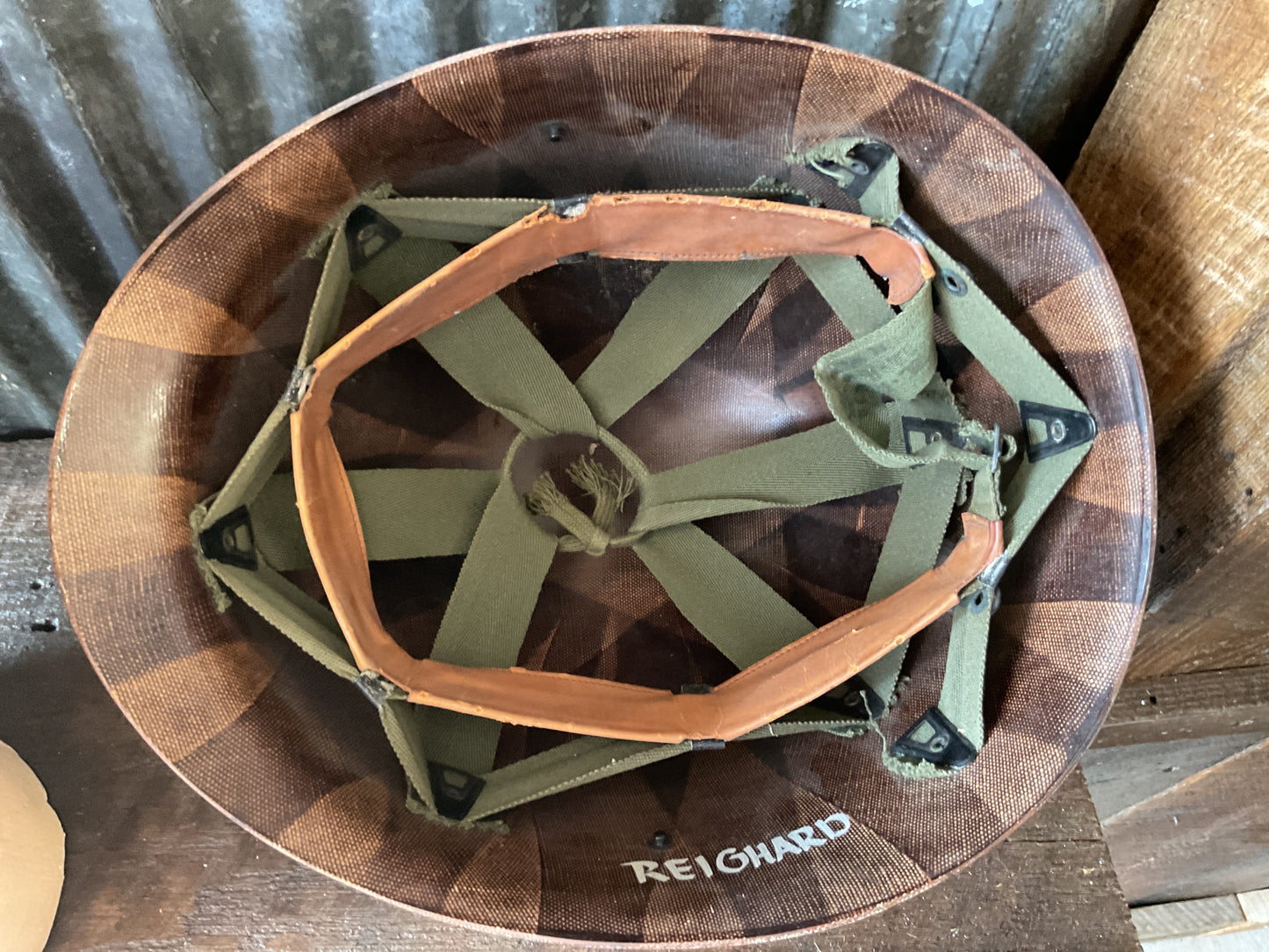 Cold War Era Helmet Liner 1953 Micarta Westinghouse named REIGHARD