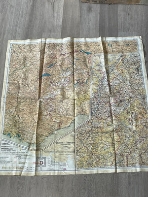 Original WWII Allied MI9 Silk Escape & Evasion Map 43/C–43/D – France, Germany, Belgium, Holland & Switzerland