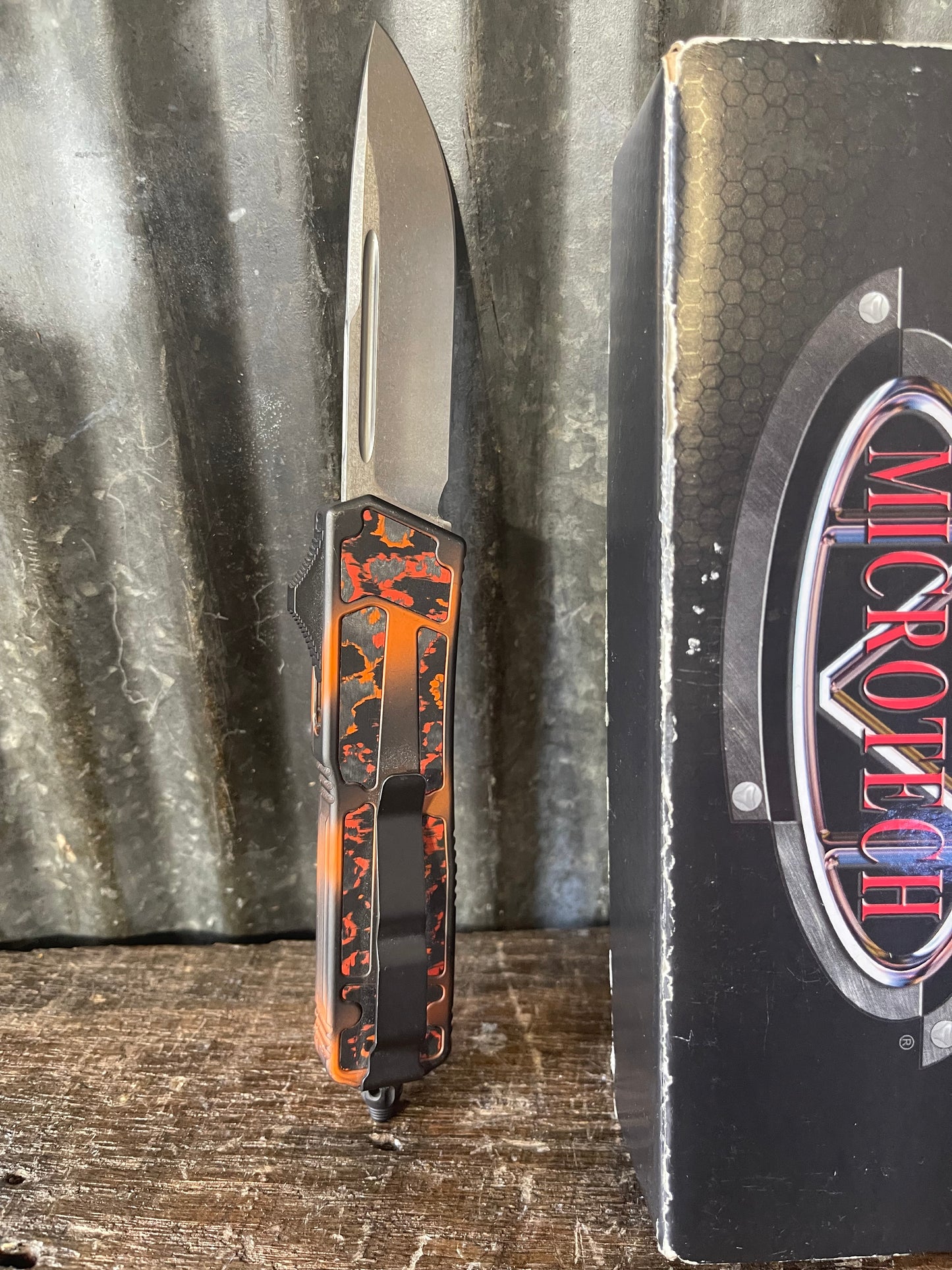 2015 Microtech Scarab QD S/E Stonewash Standard Custom OTF Knife — Box Included
