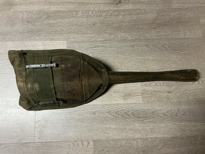 Original U.S. Military Ames 1966 VietnamFolding Entrenching Tool E-Tool w/ Cover Also Marked