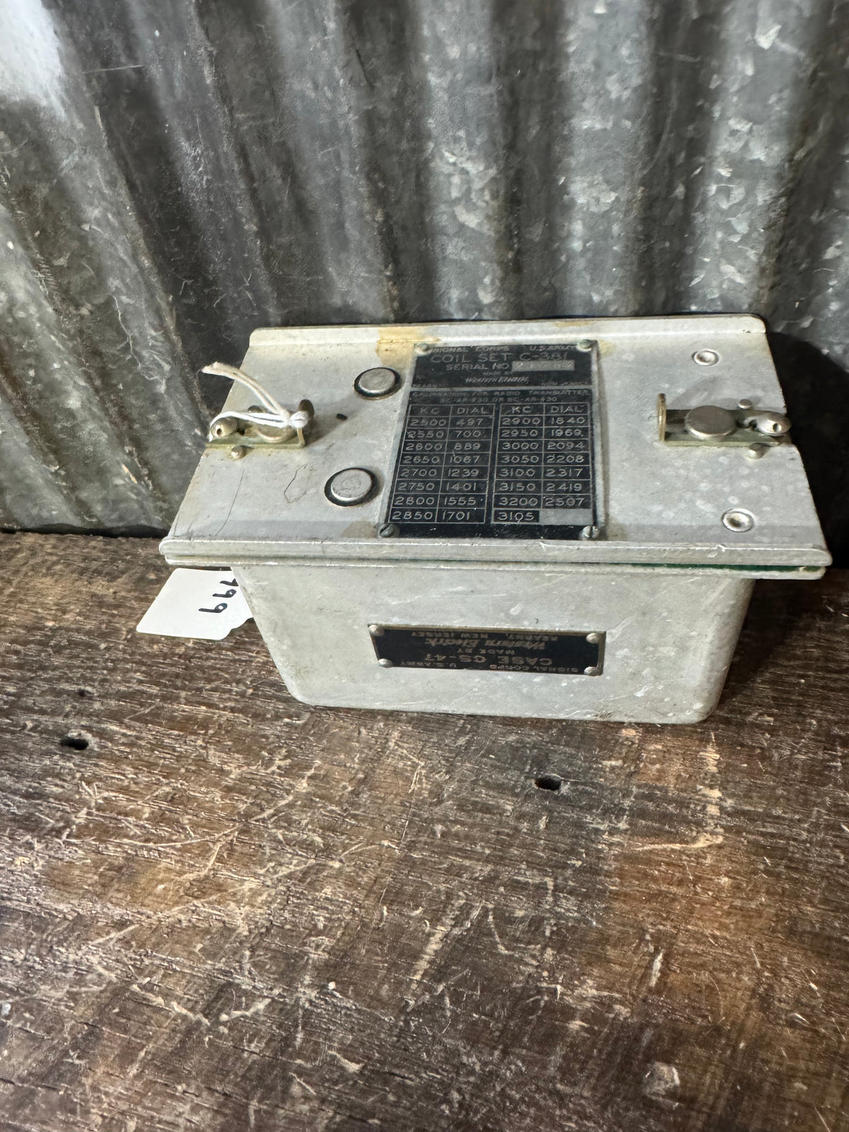 WWII U.S. Army Signal Corps Western Electric Transmitter Coil Set in CS-47 Case